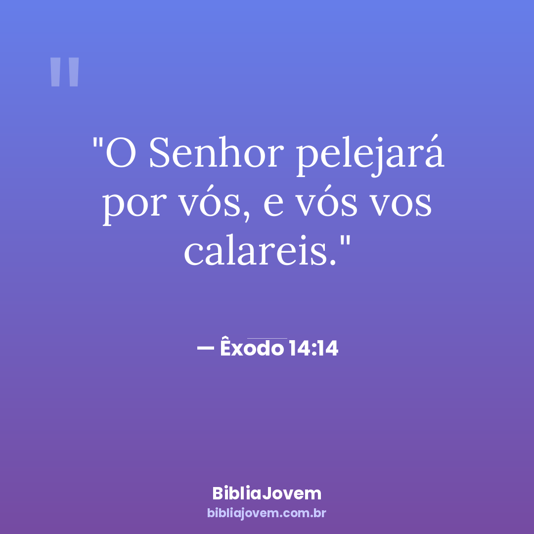 Versículo Êxodo 14:14 - O Senhor pelejará por vós, e vós vos calareis. - BibliaJovem